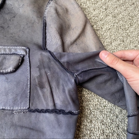 Blur Made in Italy Gray Studded Leather Jacket - Picture 6 of 16